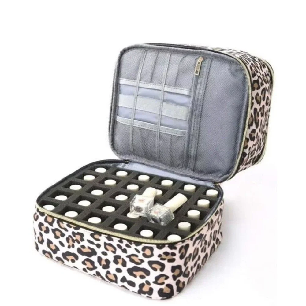 Double Layer Cosmetic Storage Box With Detachable Nail Polish Organizer
